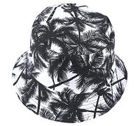 VECRY Hommes Bobs Été Réversible Seau Chapeau - Femmes Funky Fruit Print Fishmen Pliable Extérieur Casquette (Feuille-Noir/Blanc)- Taille Unique
