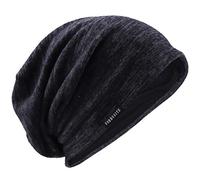 VECRY Hommes Slouchy Bonnet Tricoté Calotte Long Bouffant Doublé Hiver Été Chapeaux (Gris, Taille M)