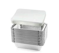 Vectella Barquette Aluminium 700 ML Conteneurs D'aliments Rectangulaires avec Récipient en pour La Cuisson, Torréfaction Et Fête-20 Couvercle-20pcs