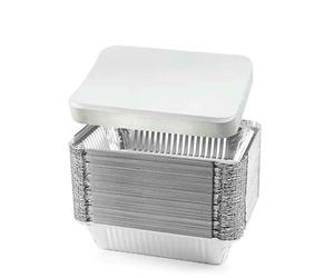 Vectella Barquette Aluminium 700 ML Conteneurs D'aliments Rectangulaires avec Récipient en pour La Cuisson, Torréfaction Et Fête-20 Couvercle-20pcs
