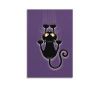Vector Halloween Marionnette Chat Noir Peinture sur toile murale Affiches murales et décoration familiale moderne pour chambre à coucher 20 x 30 cm