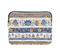 Vector Illustration Ukrainienne Folk Pattern Case pour ordinateur portable chic housse d'ordinateur avec fermeture éclair 13 pouces 14 pouces travail affaires