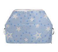 Vector Stars Housse de barbecue à gaz imperméable et résistante à la décoloration et aux UV avec cordon de serrage réglable pour protéger de la poussière et du vent Bleu marine 165 cm