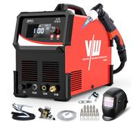 VECTOR WELDING Découpeur Plasma 100A 400V IGBT Inverter HF sans Contact | Coupe Acier 30mm, Aluminium 25mm, 20-100A Rréglable, Protection Surchauffe, Kit Consommables avec Masque