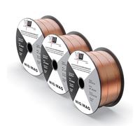 VECTOR WELDING Lot de 3 Rouleaux D100/S100 MIG MAG 1 kg Fil de Soudage à Gaz de Protection en Acier ER70S-6 / Diamètre 1,0 mm/Utilisation Universelle