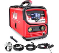 VECTOR WELDING Poste à Souder MIG sans gaz 160 A, Machine à Souder MIG/MMA sans gaz pour Débutants, Machine de Soudage à onduleur IGBT avec affichage LED, Soudeuse Mig Mag Portable avec fil