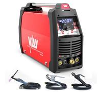 VECTOR WELDING Poste à Souder TIG AC DC 200A, Machine à Souder IGBT Pulsé | MMA 170 A, Allumage HF, 9 Mémoires, Mode 2T/4T, Écran LED, Soudage AC/DC TIG pour Aluminium