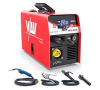 VECTOR WELDING Poste de soudage MIG MAG 200A, poste de soudage avec fil fourré sous protection gazeuse, poste de soudage MMA/MIG/Lift TIG avec écran LED, IGBT, pour le soudage sous gaz et sans gaz