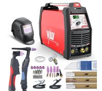 VECTOR WELDING Soudeuse AC/DC TIG 200 A - Équipement de soudage avec découpeur plasma, allumage HF, MMA 170 A, casque et accessoires inclus, pour aluminium, acier inoxydable, acier, NewYork 2500