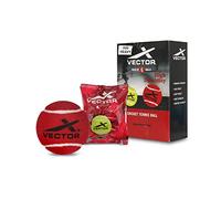 Vector X Heavy Cricket Tennis Ball (Red, Standard Size) Material: Rubber | Rebound Technology | Durable Tennis Ball (Pack of 6)