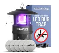 Vectorfog EZCapture T10 Piège à insectes d'intérieur avec ventilateur d'aspiration - Piège à insectes volants à LED polyvalent pour une utilisation en intérieur et en extérieur - Pas de bruit de