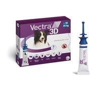 Vectra 3D - Solution Spot-on pour Chien | Pour Chien 10-25 kg, Boîte de 3 pipettes, Protection puces et tiques, Action rapide