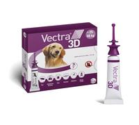 Vectra 3D - Solution Spot-on pour Chien | Pour Chien 25-40 kg, Boîte de 3 pipettes, Protection puces et tiques, Action rapide