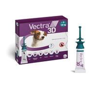 Vectra 3D - Solution Spot-on pour Chien | Pour Chien 4-10 kg, Boîte de 3 pipettes, Protection puces et tiques, Action rapide