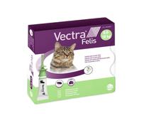 Vectra Felis Antiparasitaire pour Chats, 3 pipettes Anti-puces en Solution Spot-on pour Chatons et Chats Adultes, Traitement et prévention des puces Chat