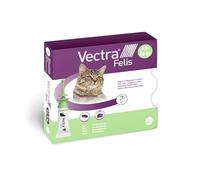 Vectra Felis Antiparasitaire pour Chats, 3 pipettes Anti-puces en Solution Spot-on pour Chatons et Chats Adultes, Traitement et prévention des puces Chat