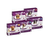 VECTRA Pesticide 3D pour chiens, 3 pipettes anti-puces, tiques et moustiques pour chien 4/10 kg protège contre les puces, tiques, phlébotomes et mouches