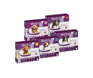 VECTRA Pesticide 3D pour chiens, 3 pipettes anti-puces, tiques et moustiques pour chien 4/10 kg protège contre les puces, tiques, phlébotomes et mouches