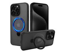 VECUU Coque pour iPhone 15 Pro Max pour MagSafe avec Béquille Invisible [Protection Contre Les Chutes Militaires] Coque Antichoc Anti-Rayures et Anti-dérapante Translucide Noble Matte