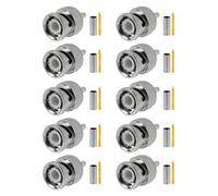Vecys 10 PCS BNC Connecteurs 50 Ohm BNC Connecteur Mâle à Sertir pour RG316 RG174 Câble Coaxial RF