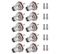 Vecys 10 PCS BNC Connecteurs 50 Ohm BNC Femelle Connecteur à Sertir pour RG316 RG174 Câble Coaxial RF