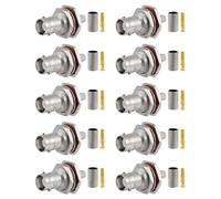 Vecys 10 PCS BNC Connecteurs 50 Ohm BNC Femelle Connecteur à Sertir pour RG58 RG142 RG400 VLMR195 Câble Coaxial RF