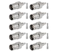 Vecys 10 PCS BNC Connecteurs Femelles 50 Ohm BNC Connecteur Femelle à Sertir pour RG316 RG174 Câble Coaxial RF