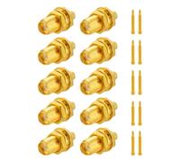 Vecys 10 PCS Connecteurs RP-SMA Connecteurs RP-SMA Femelle Bulkhead avec Connecteur à Souder à Broche Mâle pour RG405 .086" Câble Coaxial RF Semi-Rigide