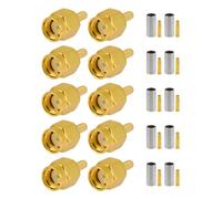 Vecys 10 PCS RP SMA Connecteurs RP SMA Connecteur Mâle à Sertir pour RG316 RG174 Câble Coaxial RF