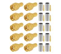 Vecys 10 PCS RP SMA Connecteurs RP SMA Connecteur Mâle à Sertir pour RG58 RG142 RG400 LMR195 Câble Coaxial RF