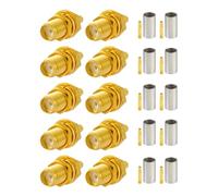 Vecys 10 PCS SMA Connecteurs SMA Femelle Bulkhead Connecteur à Sertir pour RG58 RG142 RG400 VLMR195 Câble Coaxial RF