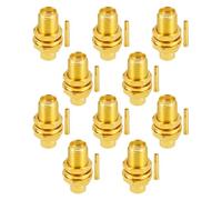 Vecys 10 PCS SMA Connecteurs SMA Femelle Bulkhead Connecteur à Souder pour RG402 .141" Câble Coaxial RF Semi-Rigide