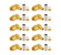 Vecys 10 PCS SMA Connecteurs SMA Mâle Connecteur à Sertir à Angle Droit pour RG58 RG142 RG400 VLMR195 Câble Coaxial RF