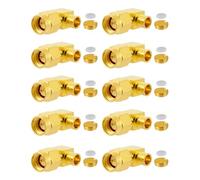 Vecys 10 PCS SMA Connecteurs SMA Mâle Connecteur à Souder à Angle Droit pour RG402 .141" Câble Coaxial RF Semi-rigide