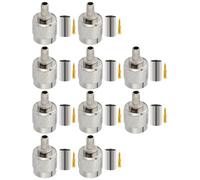 Vecys 10 Pièces Connecteurs TNC Mâle de 50 Ohm TNC Prise RF Connecteur Coax à Sertir pour Câble Coaxial RF RG58 RG142 RG400 LMR200