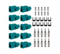 Vecys 10 Pièces Fakra Z Femelles à Sertir Fakra Z Femelle Connecteur Waterblue Codage à Sertir pour RG316 RG174 Câble