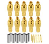 Vecys 10 Pièces MMCX Connecteurs à Sertir Mâle 50 Ohm MMCX Prise Connecteur Coaxiaux RF pour Câble Coaxial RF RG174 RG316