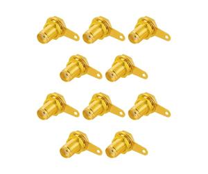 Vecys 10PCS Connecteurs Femelles SMA Connecteur Coaxial SMA à Monter sur Panneau avec Écrou de Cloison et Borne à Souder