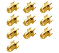 Vecys 10PCS SMA Femelle Connecteur SMA Femelle PCB Panneau de Montage sur Bord avec 4 Pins Stand Straight Connector