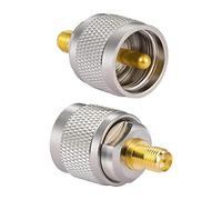 Vecys 2 PCS Adaptateur UHF Radio Bidirectionnel RP SMA Femelle vers UHF Mâle Adaptateur Droit Connecteur PL259 pour Radioamateur