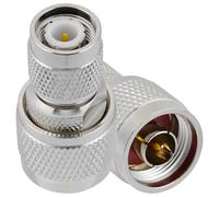 Vecys 2 Pièces Adaptateur Coaxial RF N Mâle vers TNC Mâle 50 Ohm Connecteur N à TNC Adaptateur Coaxial RF pour Câble d'Extension Antenne Radio