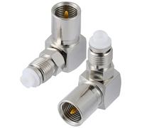 Vecys 2 Pièces Adaptateur d'antenne à Angle Droit FME Mâle vers FME Femelle Type FME 50 Ohm Adaptateur Coaxial RF Haute Fréquence pour Câble Coaxial Adaptateur d'antenne