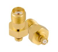 Vecys 2 Pièces Adaptateur d'antenne SMA Femelle à SMP Femelle 50 Ohm Adaptateur Coaxial RF Haute Fréquence SMA vers SMP à Faible Perte pour Antenne Câble Coaxial Équipement de Réseau Test de Signal