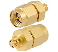 Vecys 2 Pièces Adaptateur d'antenne SMA Mâle à SMP Femelle 50 Ohm Adaptateur Coaxial RF Haute Fréquence SMA vers SMP à Faible Perte pour Antenne Câble Coaxial Équipement de Réseau Test de Signal