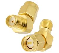Vecys 2 Pièces Adaptateur d'antenne SMA Mâle vers SMA Femelle 135° Adaptateur Coaxial RF Haute Fréquence SMA Mâle à Femelle 50 Ohm pour Antenne Appareil Sans Fil WiFi Test de Signal d'équipement