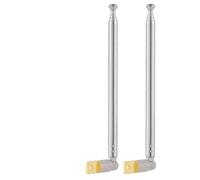 Vecys 2 Pièces Antenne Télescopique Radio 5 Sections 31.8CM/12.52Inch Antenne Télescopique Portable de Remplacement pour TV Radio Récepteur Stéréo AM FM