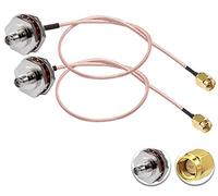 Vecys 2 Pièces Câble SMA Mâle vers SMA Femelle Boîtier Étanche M16 12"/30CM RG316 RF Câble Coaxial à Faible Perte pour Routeur Antenne Amplificateur de Signal Adaptateur Sans Fil