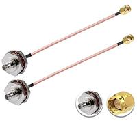 Vecys 2 Pièces Câble SMA Mâle vers SMA Femelle Boîtier Étanche M16 6 "/15CM RG316 RF Câble Coaxial à Faible Perte pour Routeur Antenne Amplificateur de Signal Adaptateur Sans Fil