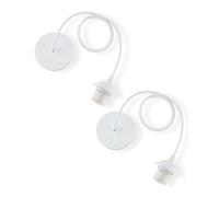 Vecys 2 Pièces E27 Porte Lampe Suspension,Câble Suspension Luminaire,Pendentif Suspendue Accessoires en Métal,Câble Réglable 100CM pour Café Magasin Chambre Bar(Blanc)
