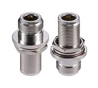 Vecys 2 Pièces N Type Femelle à N Type Femelle Adaptateur de Cloison de Câble Coaxial de Cloison 50 Ohm pour Antenne WiFi Radio CB